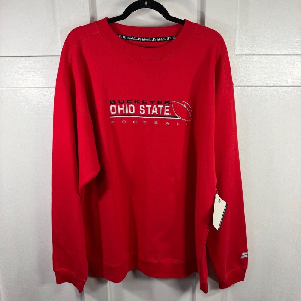 Starter Ohio State Buckeyes Football Sweatshirt VTG Mens Embroidered NWT READ